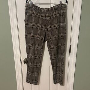 Liverpool Womens Brown Plaid Dress Pants
